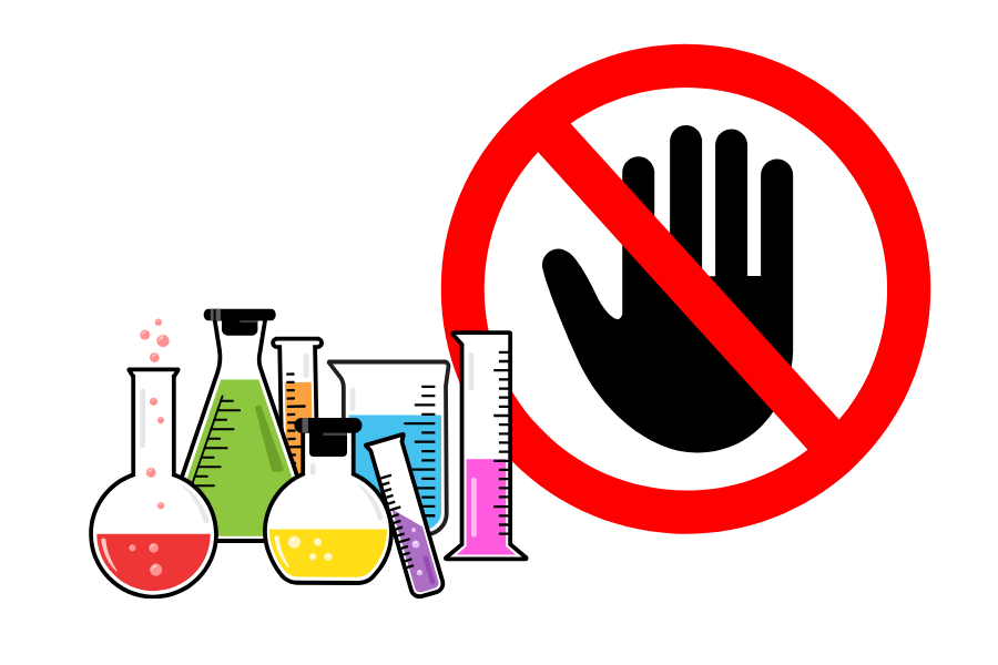 Avoid using chemical drain cleaners symbol with lab bottles