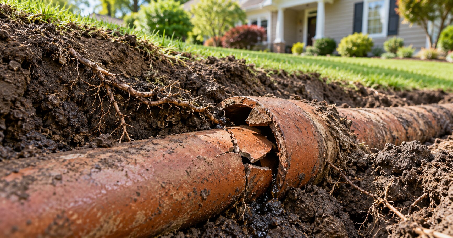 Broken Sewer Line Broken Sewer Line