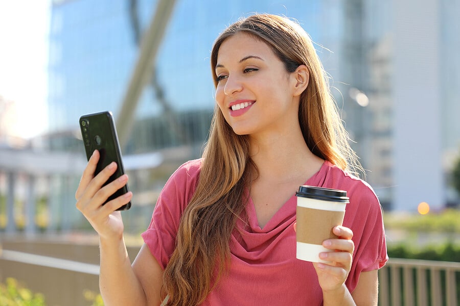 Homeowner using phone to make informed plumbing decisions