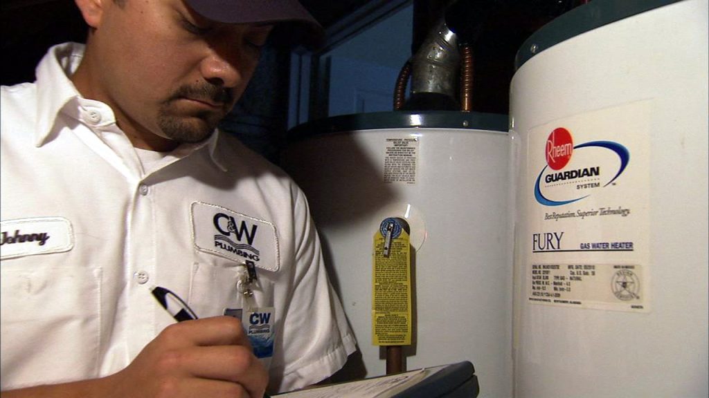 Water heater inspection by experienced plumber of CW Service Pros