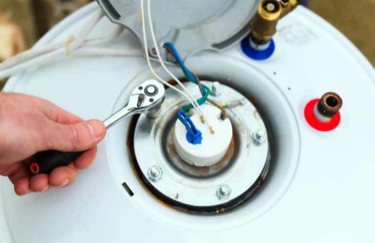 Water heater repair focusing on thermostat and wiring