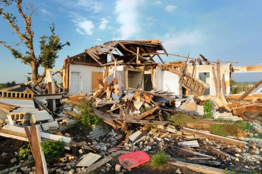 Severe home damage caused by water heater explosion