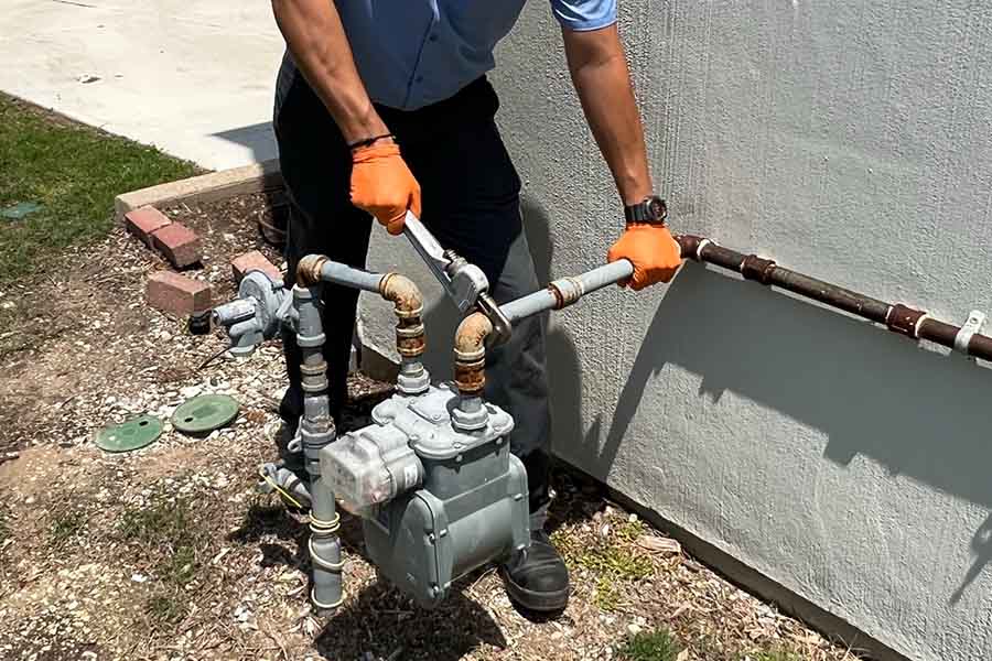 Gas line repair by CW Service Pros plumber