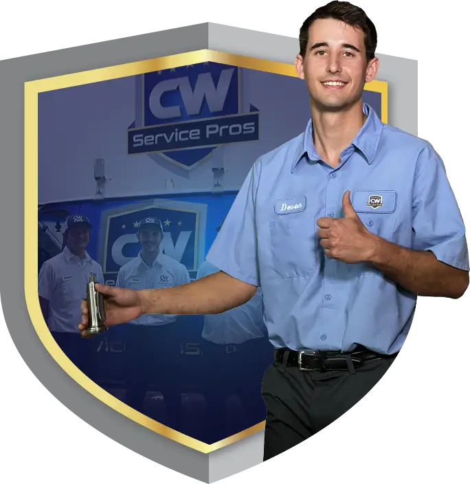 Trusted plumbing technician representing CW Service Pros
