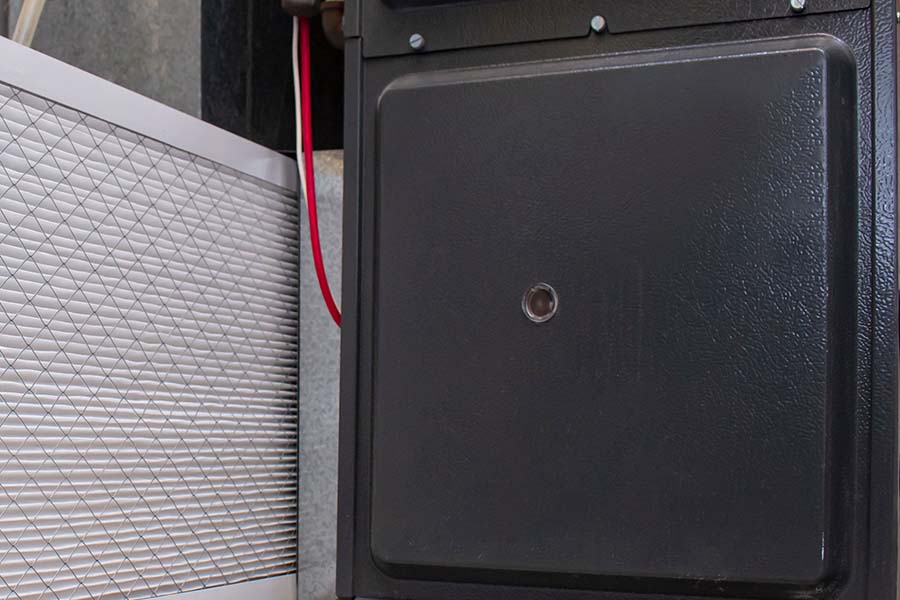 HVAC air filter installed