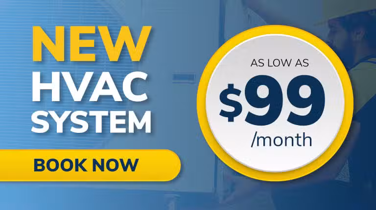 New HVAC system as low as $99 per month offer by CW Service Pros