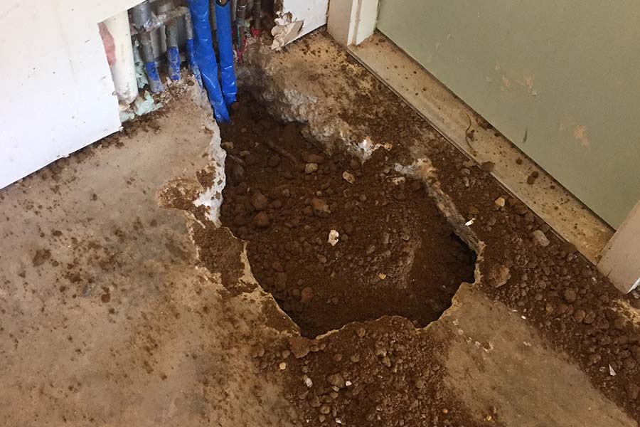 Slab leak detection in Lewisville