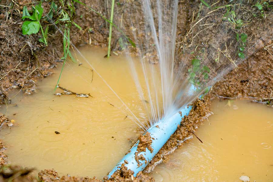 Water line in yard leaking and needing repaired.