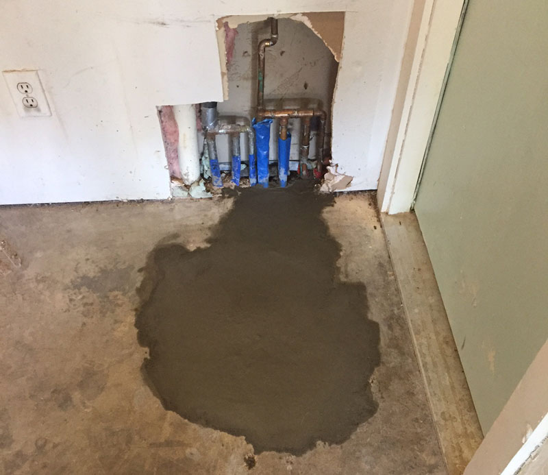CW Service Pros slab leak detection reveals foundation water damage in Lewisville TX