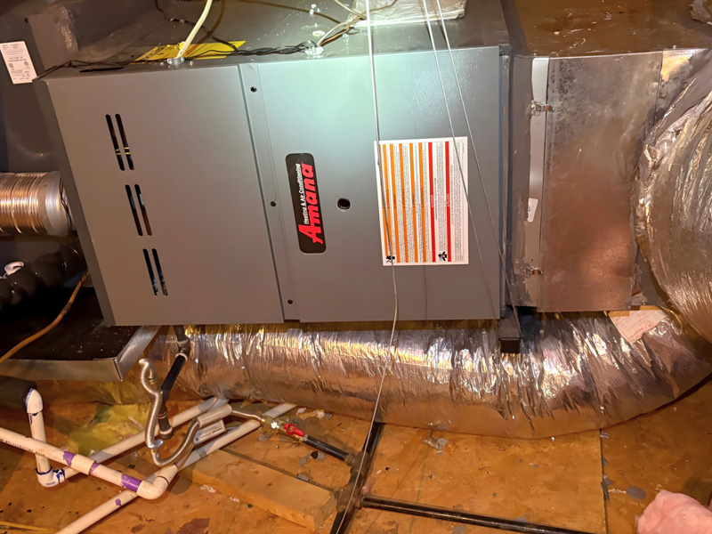 New attic furnace installation for home heating in Southlake TX