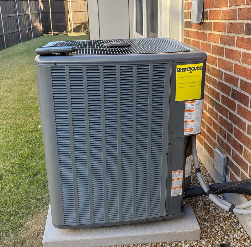 New heat pump replacement in Prosper TX yard outdoor system